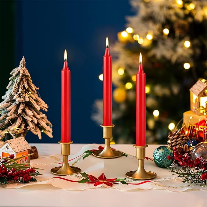 Set of 20 Red Candles –Spell Chime Candles for Christmas,Household, Wedding, Rituals, Prayer, Birthdays, Meditation, Altar,Party and Home Décor Candlesticks - 4 Inch Tall, Unscented (Red)