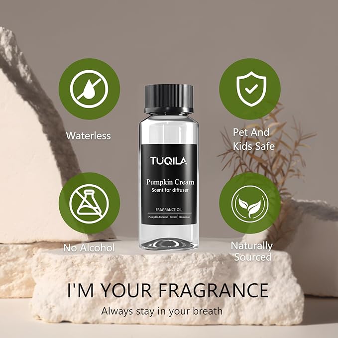 Waterless Diffuser Oil Pumpkin Cream, Essential Scent Oil Usage Cold Air Waterless Diffuser, Luxury Air Scents Oils & Home Fragrance - Bottle120 ML, Natural Flavour