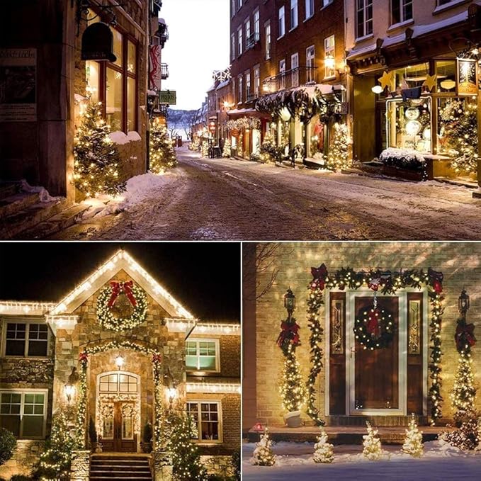 woohaha Outdoor Christmas Lights,120V UL Certified 2 Pack 13ft 50 Mini String Lights Connectable, Waterproof Fairy Lights for Garden Xmas Tree Wedding Wreath Party Decoration (Warmwhite 2 pcs)