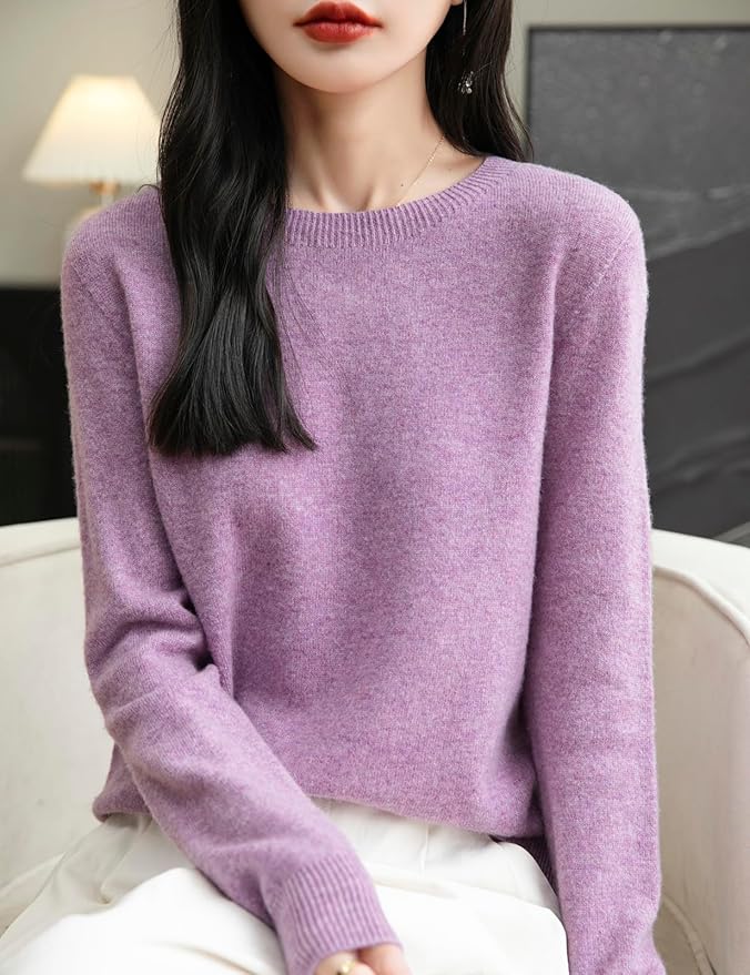 Chanyarn Women's 100% Merino Wool 2025 Fall Winter First-Line Ready to Wear Long Sleeve Seamless Knit Crewneck Sweater