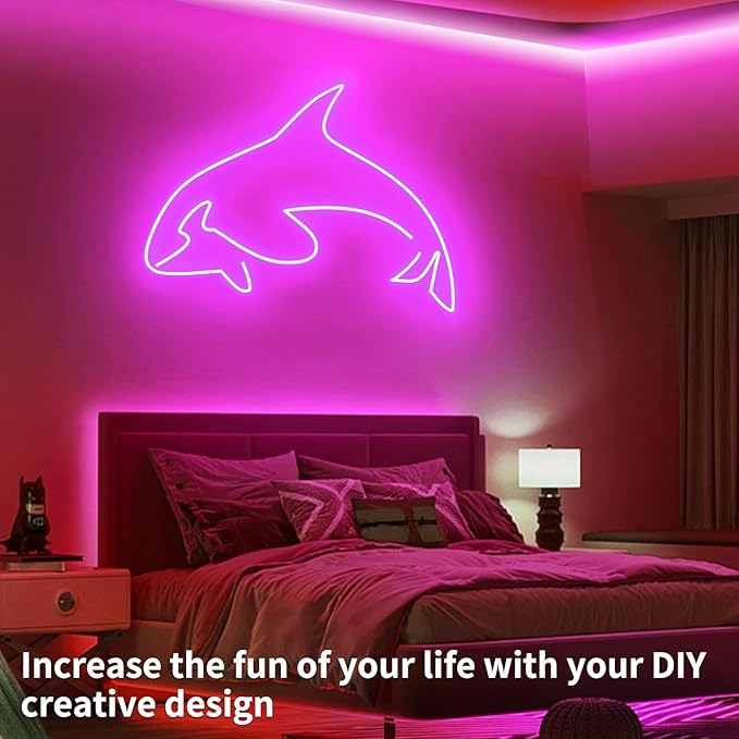 16.4FT Led Neon Rope Lights Control with App/Remote,Flexible Led Rope Lights,Multiple Modes,IP65 Outdoor RGB Neon Lights Waterproof,Music Sync Gaming Led Neon Strip Lights for Bedroom Décor