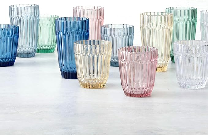 Fortessa Archie Glass Drinkware, Iced Beverage Glass (Set of 6), 15 Ounce, Dusk Gray