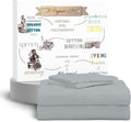 SUPREME ELEGANCE 100% Organic Cotton Percale Twin Sheet Set – Crisp & Breathable Cooling Cotton Bedding, Deep Pocket Fits up to 18″, Soft & Durable, Silver, 3-Piece Set