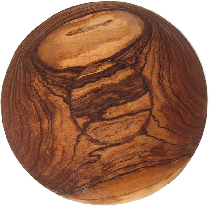 Global Crafts 9 Inch Hand-Carved Olive Wood Bowl, Uniquely Crafted in Kenya, Slight Variation Due to Handmade Nature