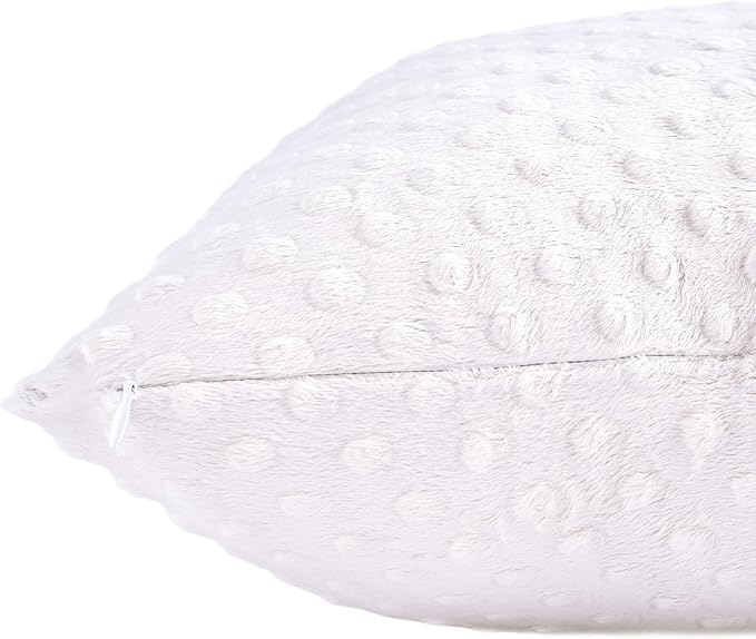 2 Packs Throw Pillow Covers, Neutral Decorative Couch Pillow Cover for Living Room Bed Sofa Rustic Farmhouse Boho Home Decor, Soft Plush Cushion Case Slipcover (White, 24"x 24")