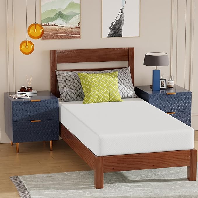 PayLessHere 8 Inch Gel Memory Foam Mattress Medium Firm Mattresses CertiPUR-US Certified Bed-in-a-Box Pressure Relieving Twin XL Size,Fiberglass Free，White