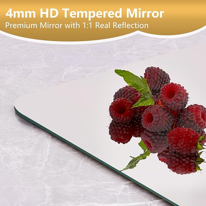 Mirrorons 60 x 28 Frameless Bathroom Mirror, Rounded Corner Bathroom Vanity Mirror, Modern Wall Mounted Vanity Mirror for Living Room, Bedroom, Bathroom, Entryway (Horizontal/Vertical)