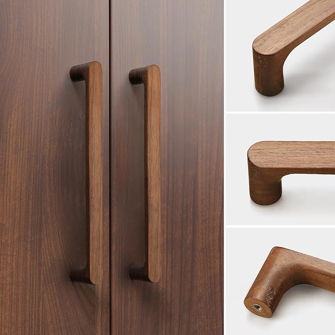 Walnut Round 7-1/2 in 8 pcs Wooden Drawer Pulls Handle pulls for cabinets Kitchen Cabinet Drawer pulls Cabinet Door