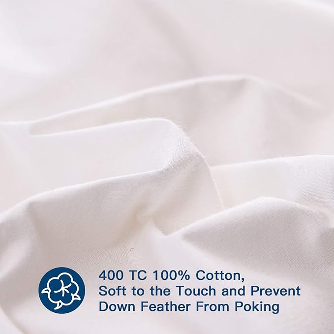 ELEMUSE Twin Size Extra Thick Fusion Goose Down Feather Filled Mattress Topper, Plush Fluffy Double Layer Pillowtop Mattress Pad Cover, Soft Featherbed with 8-21 Inch Deep Pocket