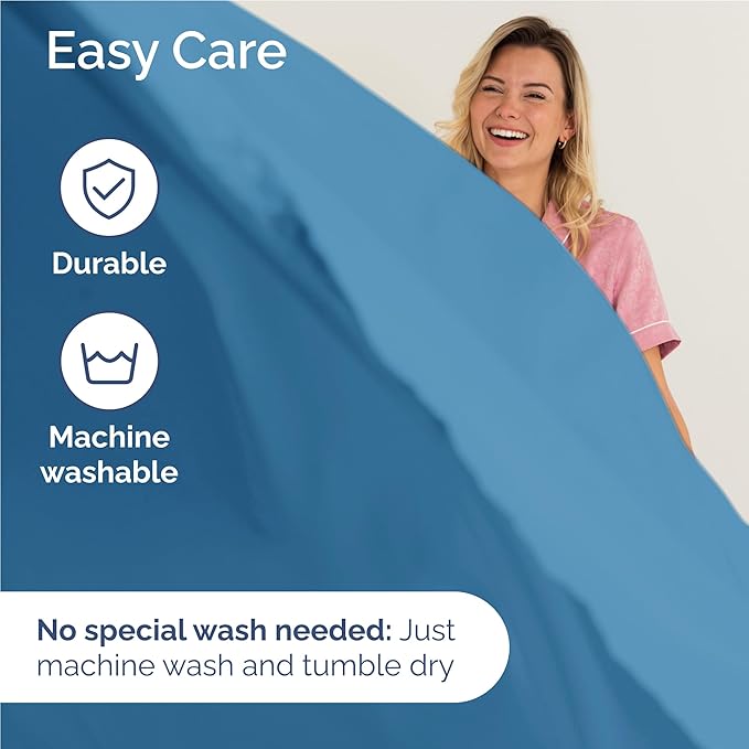 Twin XL Sheet Set 4 Piece - Bed Sheets Twin Size - Soft Hotel Luxury Bedding - Cooling, Comfy & Breathable - 1 Flat & 1 Fitted and 2 Pillowcases with Deep Pockets - Wrinkle and Fade Free - Denim Blue