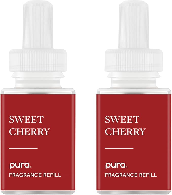 PuraHome Scent Refill - Smart Home Air Diffuser - Up to 120-Hours of Luxury Fragrance per Refill - Home Essential - Clean & Safe Diffuser Fragrance - 2 Pack, Sweet Cherry