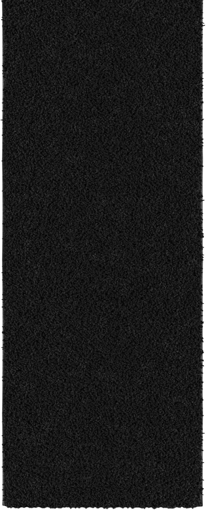 Ottomanson 2' x 2' Shaggy Area Rug - Plush & Cozy Non-Slip Carpet for Bedroom, Living Room & Nursery - Non Shedding & Durable for High-Traffic Areas, Black
