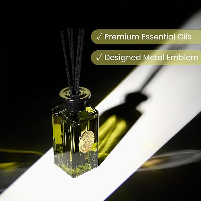 M&SENSE 6.3 oz Large Reed Diffuser Set | Eucalyptus Mint Scent Oil Diffuser with Sticks | Hotel Collection Non-Toxic Essential Oil |for Bedroom Bathroom Living Room