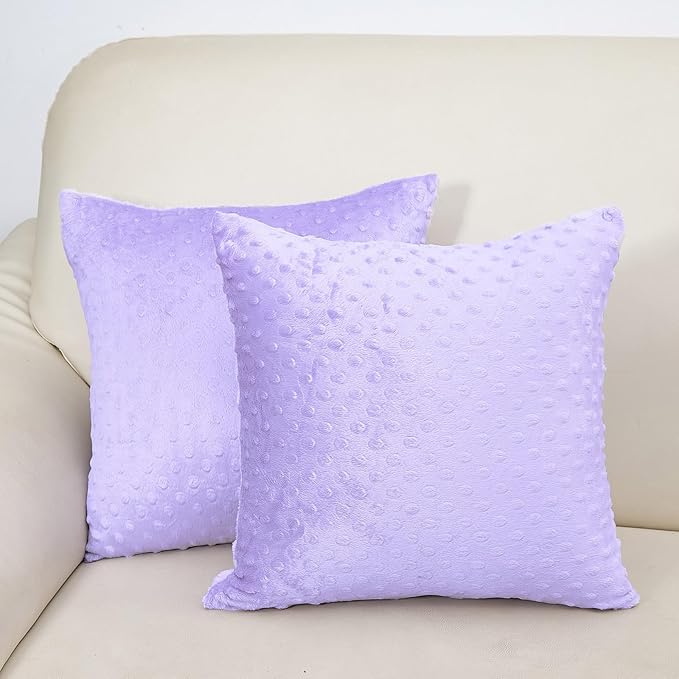2 Packs Throw Pillow Covers, Neutral Decorative Couch Pillow Cover for Living Room Bed Sofa Rustic Farmhouse Boho Home Decor, Soft Plush Cushion Case Slipcover (Orchid, 16"x 16")