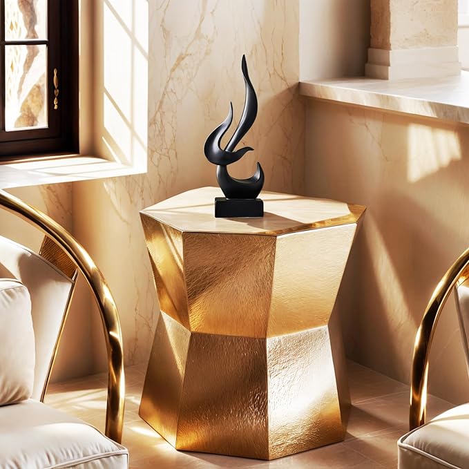 Dosker Flame Sculptures Home Decor, Abstract Statues Shelf Decor, Table Decor, Desk Decor for Living Room Office, Kitchen (Black)