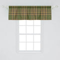 Lunarable Plaid Window Valance Pack of 2, Tartan Pattern in Autumn Tones Old Fashioned Design Country Illustration, Rod Pocket Curtain Valances for Kitchen Bedroom, 54" X 18", Olive Green