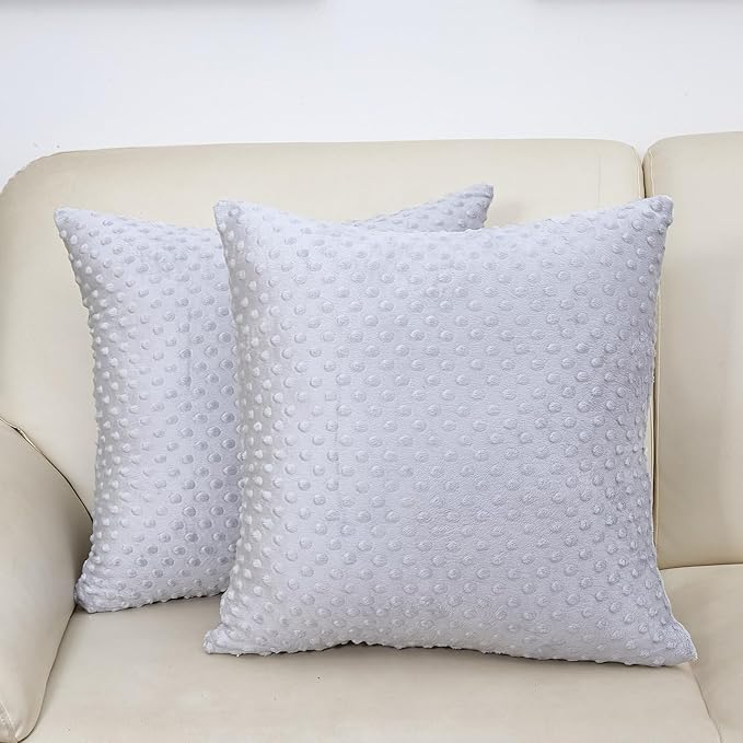 2 Packs Throw Pillow Covers, Neutral Decorative Couch Pillow Cover for Living Room Bed Sofa Rustic Farmhouse Boho Home Decor, Soft Plush Cushion Case Slipcover (Gray, 20"x 20")
