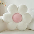 Flower Pillow, Decorative Throw Pillows for Couch Bed, Cute Daisy Home Decor Flower Shaped Pillows for Bedroom Living Room (White, 19.6 Inches)