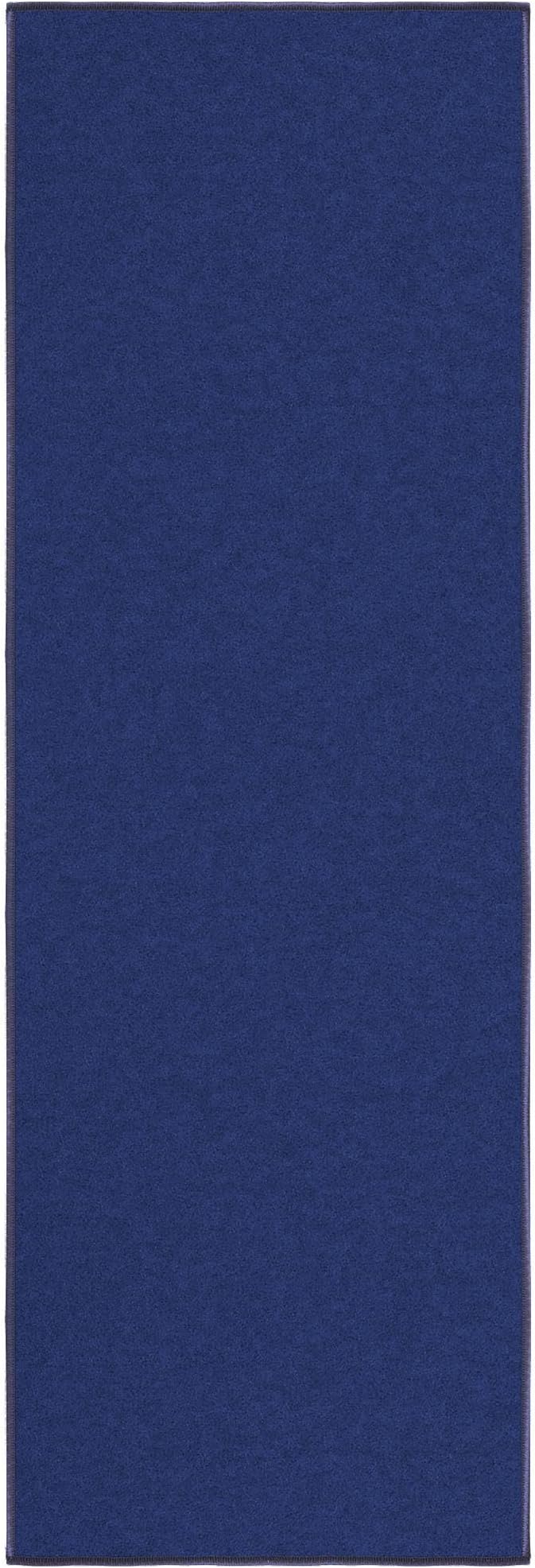 Ottomanson Hallway Runner Rug 20" x 59" Non Slip Solid Area Rugs Easy to Clean Laundry Rug Runner Durable & Pet Friendly Floor Carpet Runners for Hallways Entryway Living Room Kitchen, Navy
