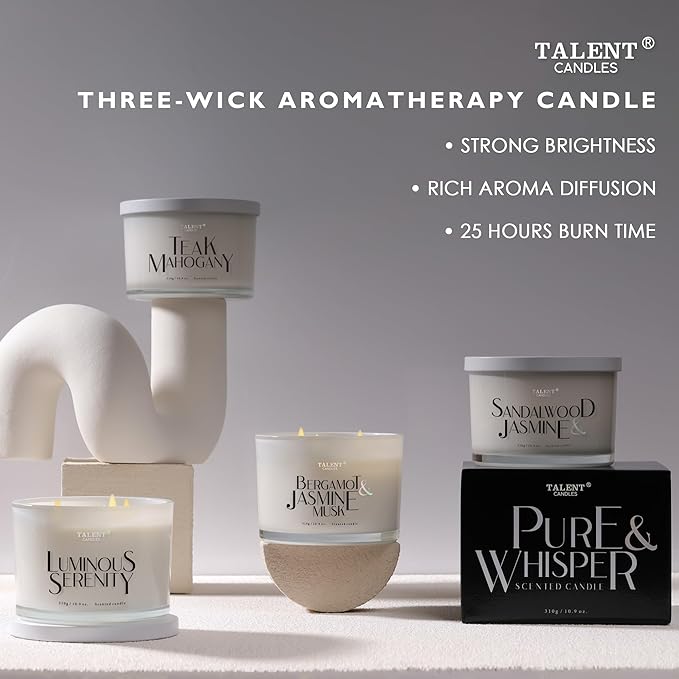 Scented Candles for Home - Large 3 Wick Jar Candles - Natural Soy Wax Candles Gifts for Women & Men - Aromatherapy Aesthetic Candles