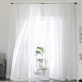 OWENIE Extra Long White Sheer Curtains 144 inch 2 Panels Set, Translucent Backdrop Window Scarf Drapes for Canopy Bed/Wedding/Living Room/Anniversary, 12FT Length, Each 59Wx144L in, 2PCS, White