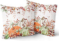 Giwawa Fall Pillow Covers Set of 2 18x18 Inch Orange Green Pumpkins Autumn Leaves Thanksgiving Cushion Covers Farmhouse Decorative Double Sided Throw Pillowcases for Indoor Outdoor Holiday