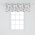 Lunarable Sketch Window Valance Pack of 2, Famous Architectural Monuments and of England Historical London Travel, Rod Pocket Curtain Valances for Kitchen Bedroom, 54" X 18", Charcoal Black