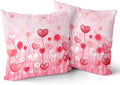 Giwawa Love Hearts Pillow Cover Set of 2 Red Pink Dots Heart Floral Cushion Covers Valentines Day Decorative Square Cotton Throw Pillowcases 20x20 Inches for Couch Sofa Bedding Wedding Holiday