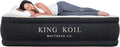 King Koil Full Size Plush Pillow Top Inflatable Air Mattress with Built-in Pump High-Speed Pump for Home, Camping, Guests, Luxury Double High Adjustable Blow Up Bed, Waterproof, 1-Year Warranty.