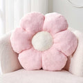 Pink Flower Pillow, 17.7" Flower Shaped Plush Decorative Throw Pillow for Bed
