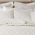 Levtex Home - 100% Linen Front/100% Cotton Back - Standard Quilted Sham - Washed Linen - Cream - Sham Size (26 x 20in.)
