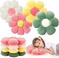 Coume 4 Pcs Flower Pillows 15" Cute Plush Flower Throw Pillows Daisy Floor Seat Cushion for Bed Sofa Couch Chair Classroom Corner Office Christmas Room Decor(Bright Colors)