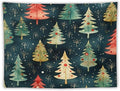 MaSiledy Vintage Christmas Tree Watercolor Tapestry As Wall Art Xmas Rustic Winter Holiday Vintage Aesthetic Tapestry Wall Hanging Landscape Tapestry Home Decoration for Living Room Bedroom 60"x80"