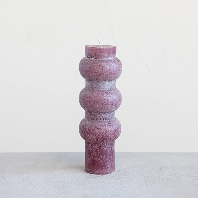 Creative Co-Op Unscented Totem Pillar, Pinot Candles, 3" L x 3" W x 9" H, Purple