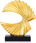 Gold Wave Sculpture,Modern Ocean Wave Home décor Accents Ornament,Resin Art Statue Home Decor Aesthetic,Shelf Decor,Coffee Table Decor Tv Stand Decor Adornos para Sala Modernos