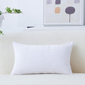Home Brilliant Oblong Pillow Cover Decorative Striped Corduroy Rectangle Cushion Cover for Couch, Spring Decor 12 x 20 Inch, Pure White
