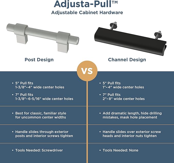 Franklin Brass Adjusta-Pull (5-Pack) Adjustable Drawer Pulls | Fits 1-3/8 to 6-5/16 Inch Hole Centers | Matte Black Cabinet Handles| Francisco P44365-FB-B