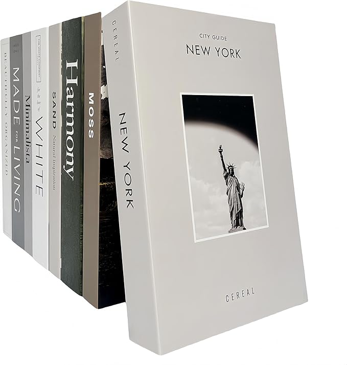 8 Pack Decorative Books, Ediactcyl Decoration Faux Books for Hardcover Home Decor | Fake Book Stacks Display for Bookshelf Room Decor (EDDB68)