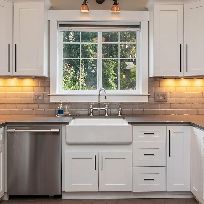 10 Pack Matte Black Cabinet Pulls 3.75 Inch Handles for Cabinets, Kitchen Hardware, Dresser Pulls
