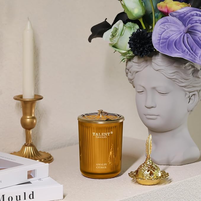 Jar Candles for Home Scented | Aromatherapy Candles Gifts for Women & Men | Natural Soy Candle | 8.4oz Traditional Style | Amalfi Citrus
