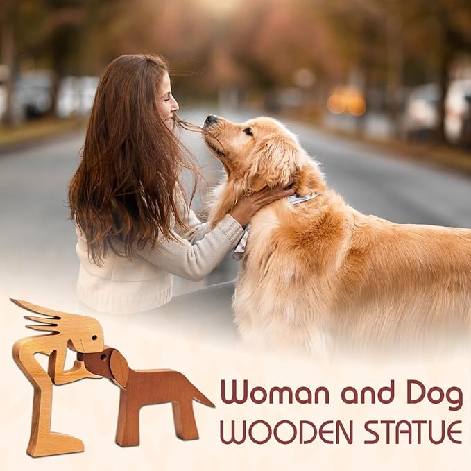 Pawfect House Wooden Sculpture, Dog Statues Home Decor, Statue Home Decorations, Wooden Decor, Table Decor Wooden Pet Carvings, Dog Memory Gifts, Gifts for Dog Lovers, House Warming Gifts Ideas