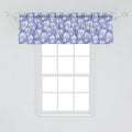 Lunarable Flower Window Valance Pack of 2, Blossomed Iris Flower Spring Garden Art, Rod Pocket Curtain Valances for Kitchen Bedroom, 54" X 18", Blue