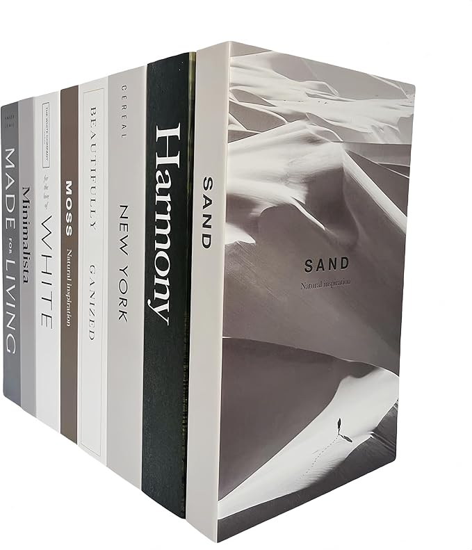 8 Pack Decorative Books, Ediactcyl Decoration Faux Books for Hardcover Home Decor | Fake Book Stacks Display for Bookshelf Room Decor (EDDB68)