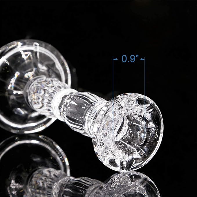 3Pack Glass Candle Stick Holders - Clear Crystal Taper Candles Holder– Table Centerpieces for Buring Candles, Led Taper Candle,Party and Wedding Decoration(4,6,8inches Tall)