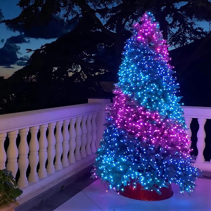 105FT 300LEDs Christmas Lights Outdoor Indoor 8 Modes for Christmas Tree Party Decoration, 100% UL Listed (Purple, 105 FT)