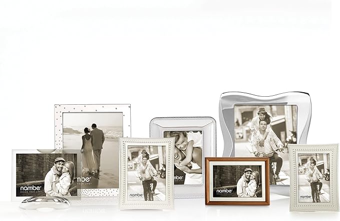 Nambe Braid Picture Frame (8" x 10"), Chrome Plated Scandinavian Style Photo Display with Braided Detail, Designer Glass Frame for Wall Hanging or Tabletop Use - Modern Wedding & Holiday Gift Décor