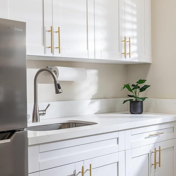 JOY DECOR 45 Pack Cabinet Handles, Gold Cabinet Pulls, 8-3/4 in Hole Center Kitchen Cabinet Handles, Stainless Steel T Bar Handles for Dresser Drawers