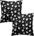 Paw Print Throw Pillow Covers - 16x16 Animal Dog Cat Paw Pillow Cases for Porch Patio Outdoor Indoor Home