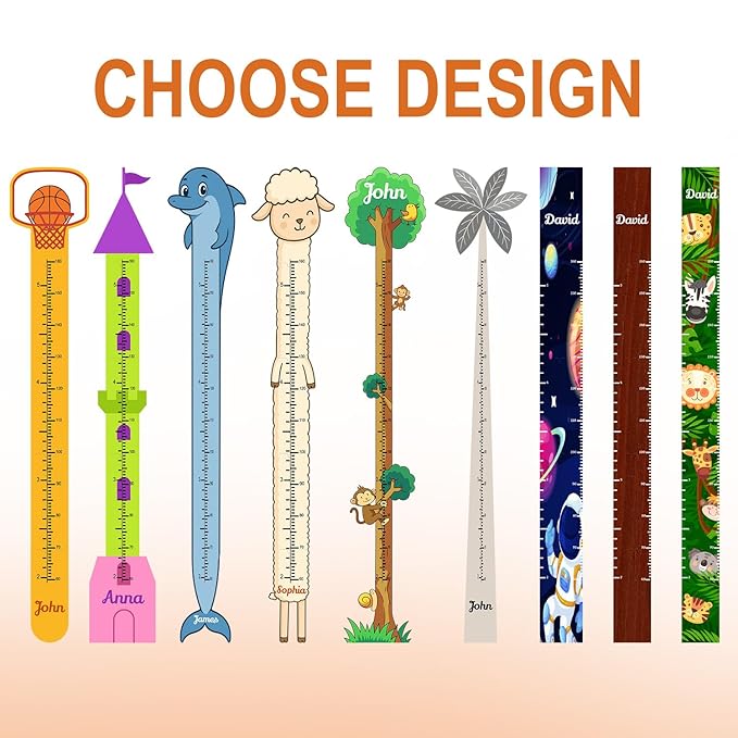 Personalized Growth Chart for Wall, Wooden Height Chart for Kids, Cute Height Measurement for Child/Girls/Boys, Baby and Toddler's Playroom/Kid's Room/Nursery Decor, Panda