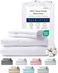 Ella Jayne Percale Sheets Twin (3 Pieces) Permium 100% Cotton Percale TC300, Hotel Luxury Collection, Deep Pockets and Cooling Twin Sheets Set Breathable Cotton Percale (White)